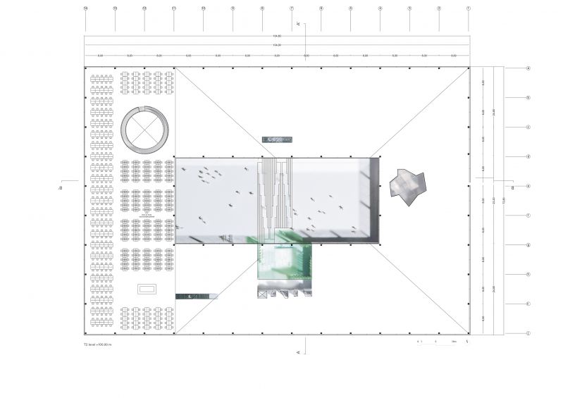 077 University Library Marne La Vallee Section Transversal T2 100 Plan