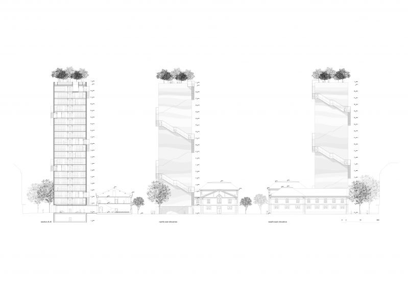 235 Hotel Des Archives Section Aa Elevation Ne Se